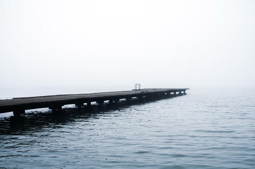 Foggy pier